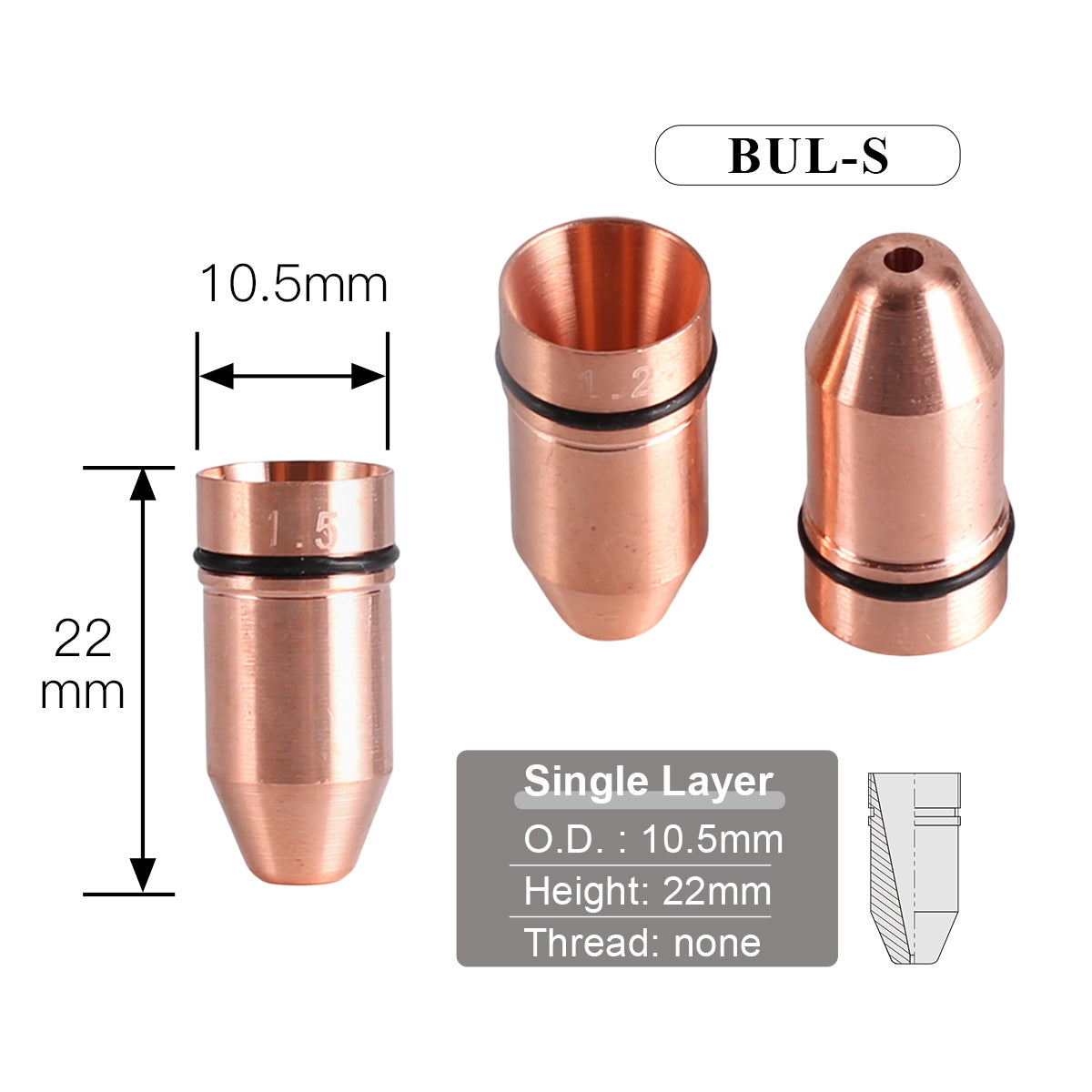 Bullet nozzle Single layer