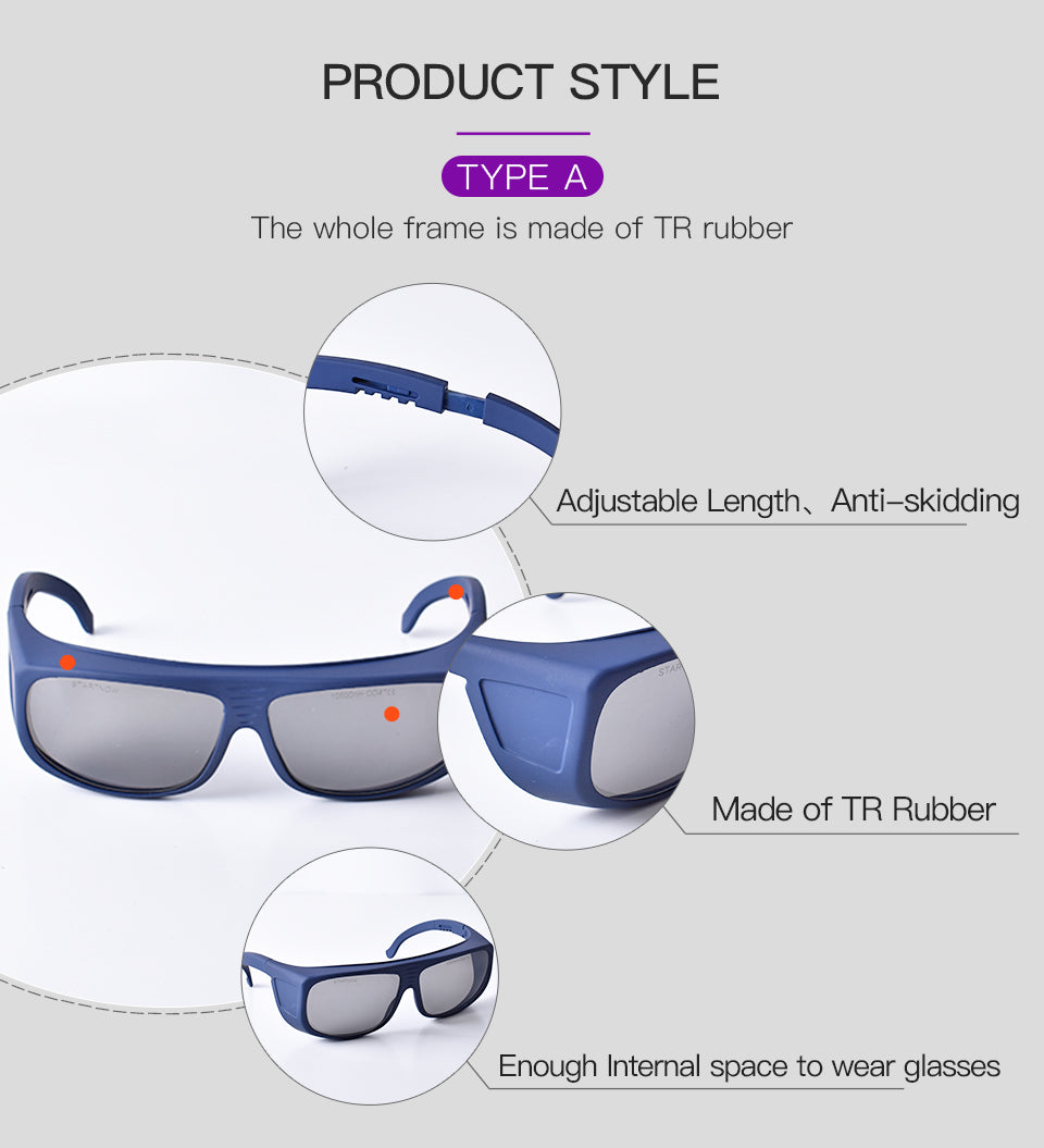 Lunettes de sécurité pour graveur laser certifiées CE Startnow OD4+ 10,6 um Lunettes de protection CO2 Lunettes de sécurité
