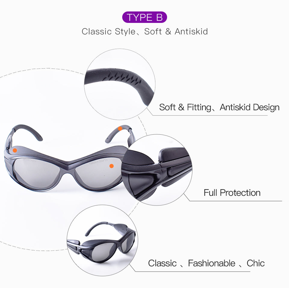 Lunettes de sécurité pour graveur laser certifiées CE Startnow OD4+ 10,6 um Lunettes de protection CO2 Lunettes de sécurité