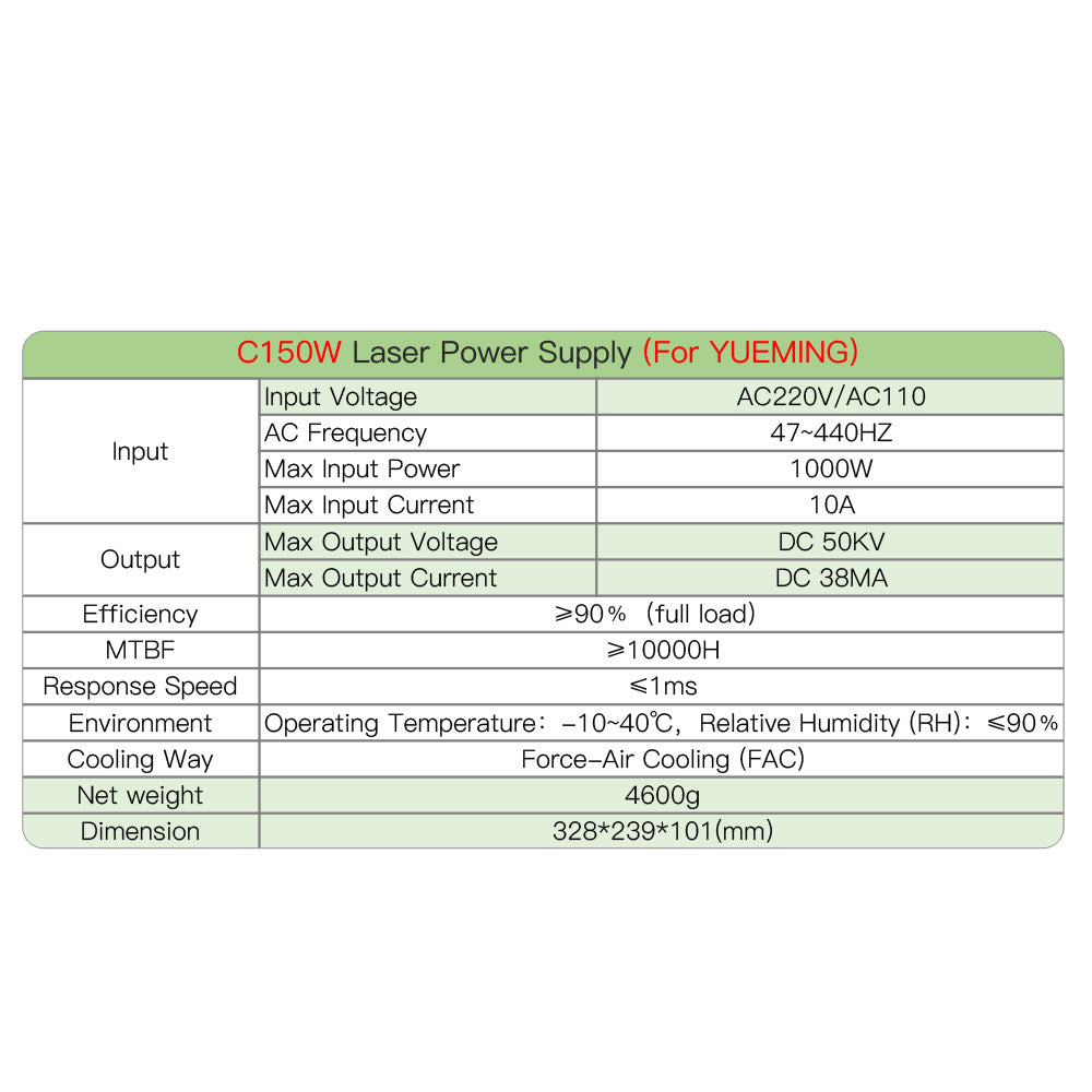 C150W CO2 Laser Power Supply