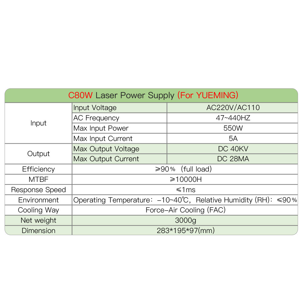 80W laser power supply
