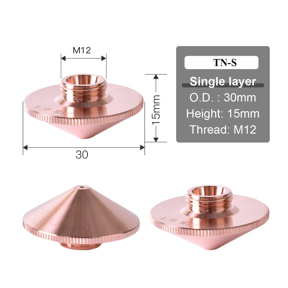 TONY Laser nozzles O.D.30mm single layer