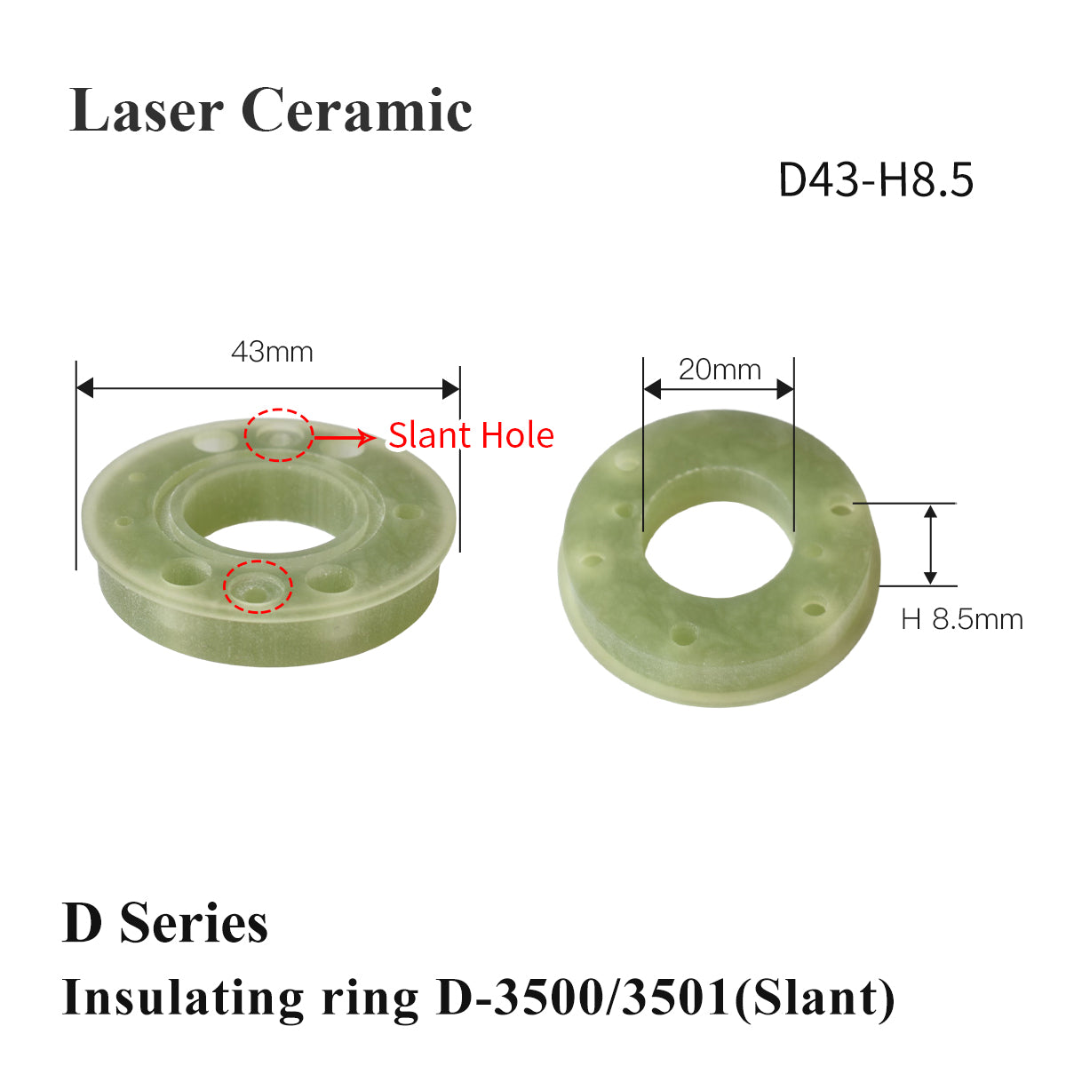 Startnow Laser Keramik Isolierring 3501/3502 Schrägloch 2700/2702