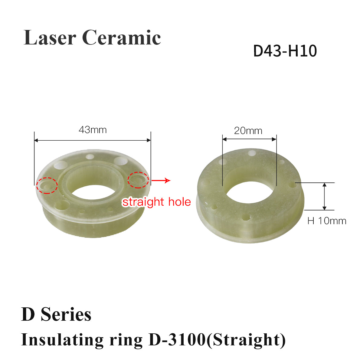 Startnow Laser Keramik Isolierring 3501/3502 Schrägloch 2700/2702