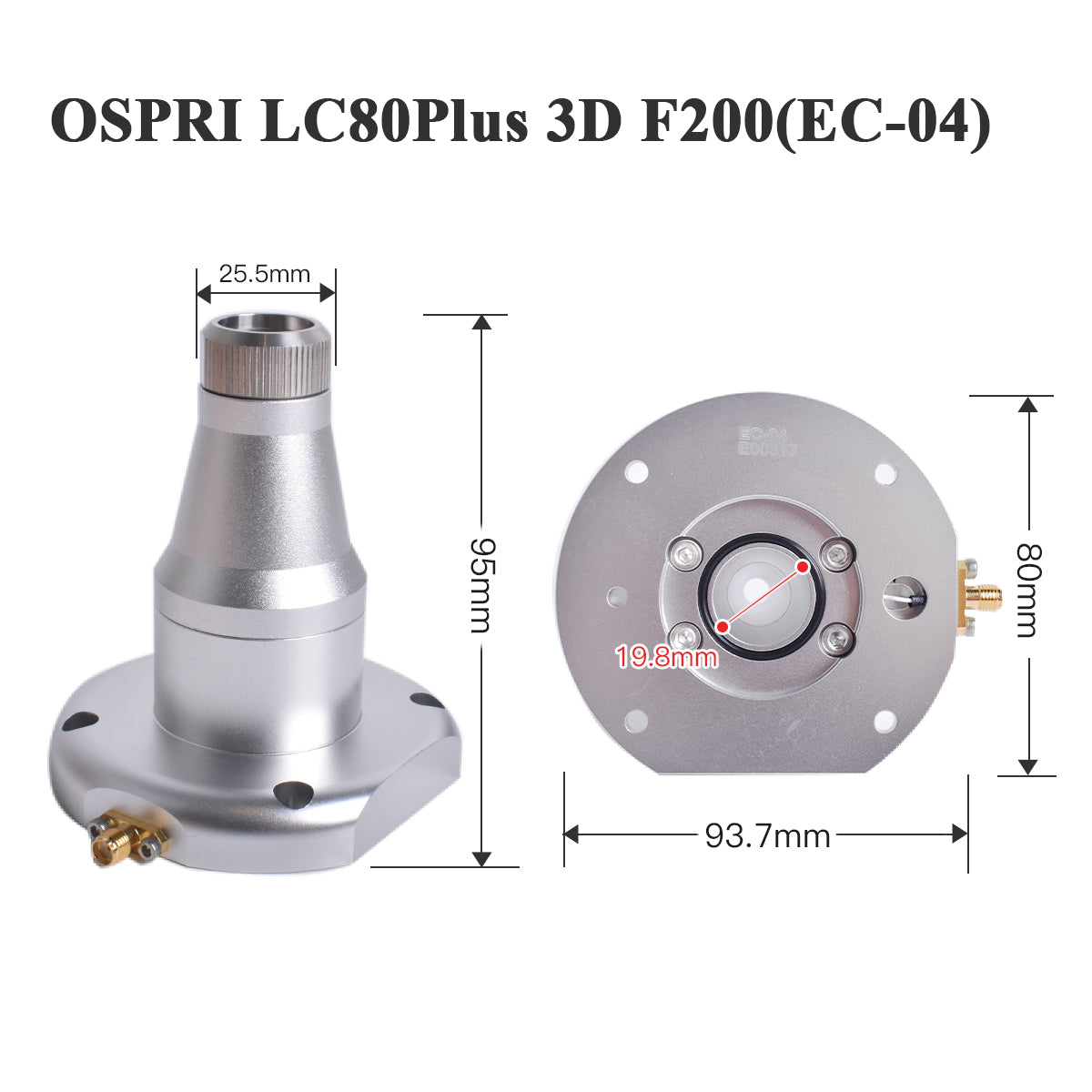 Conector de Bico a Laser Startnow Sensor Ospri LC218 LC-40 LCS03C LC608 LC80 LCN03A 3D NC-04 F150 Peças de Cabeça de Corte de Equipamento CNC