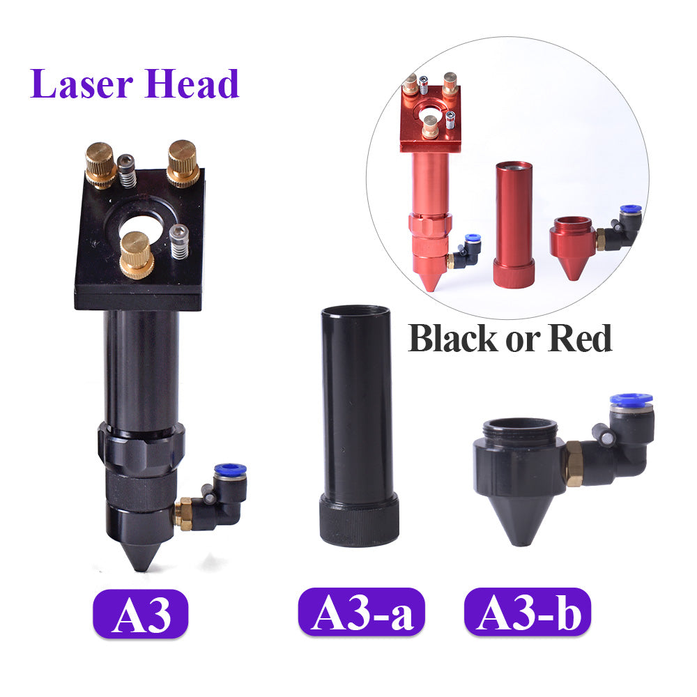 CO2 Laser Air Nozzle Jet & CO2 Laser Head Holder With Focus Lens Set and 25mm Mirror Mount For Laser Machine Hardware Tools