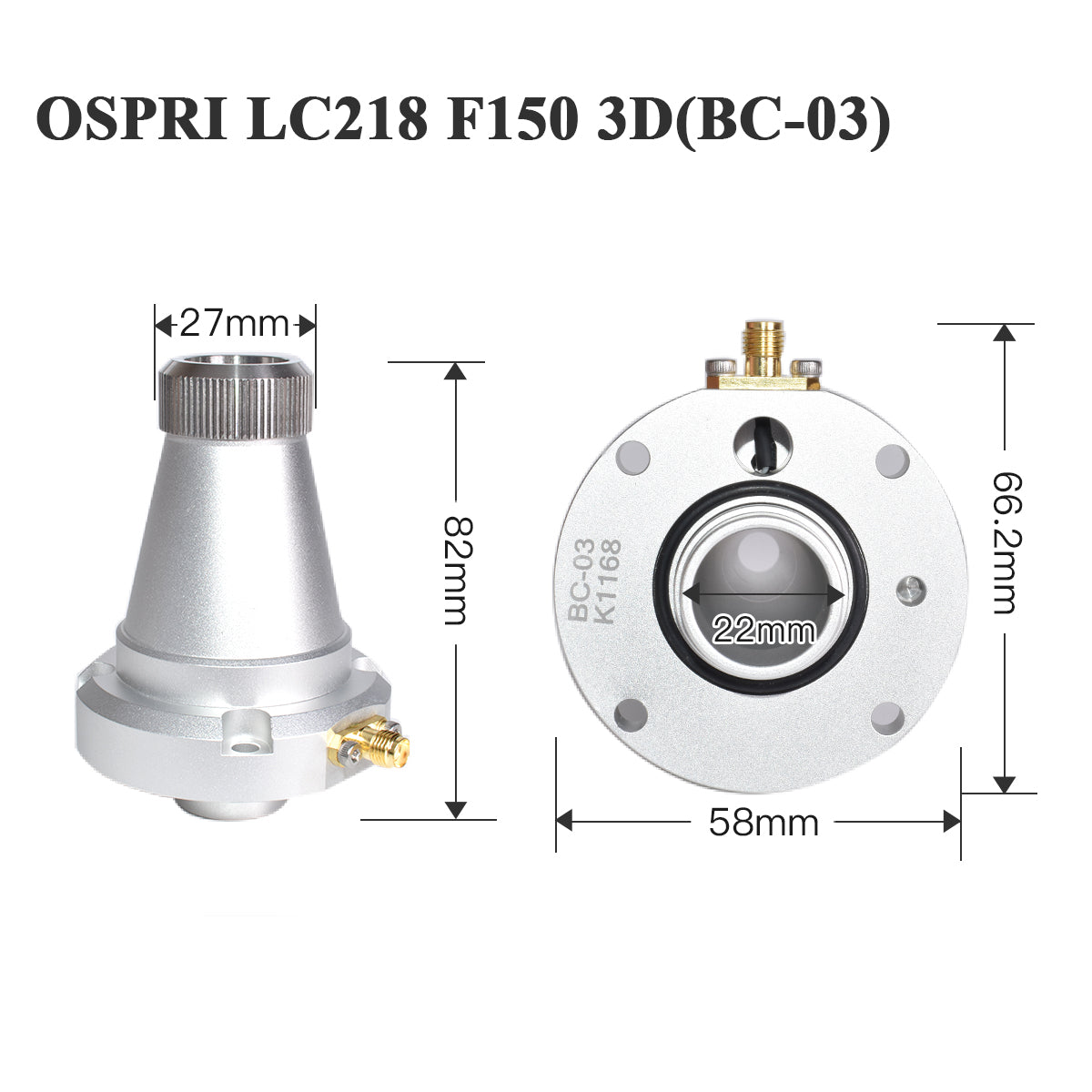 Conector de Bico a Laser Startnow Sensor Ospri LC218 LC-40 LCS03C LC608 LC80 LCN03A 3D NC-04 F150 Peças de Cabeça de Corte de Equipamento CNC