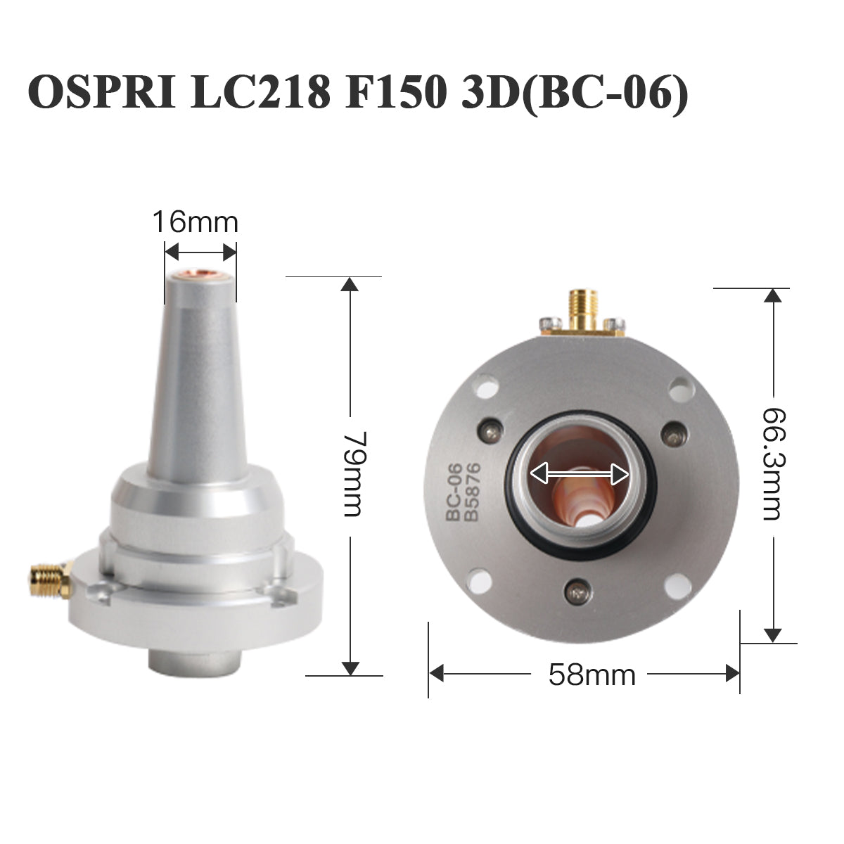 Conector de Bico a Laser Startnow Sensor Ospri LC218 LC-40 LCS03C LC608 LC80 LCN03A 3D NC-04 F150 Peças de Cabeça de Corte de Equipamento CNC