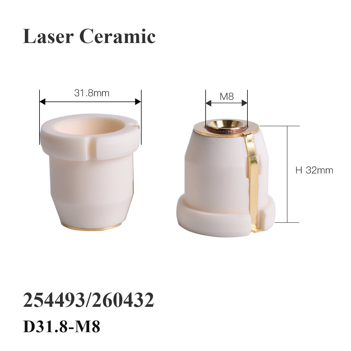 Startnow Laser Ceramic 254493/1906032 Dia.41mm Ceramic Ring 936678/913966 Sensor
