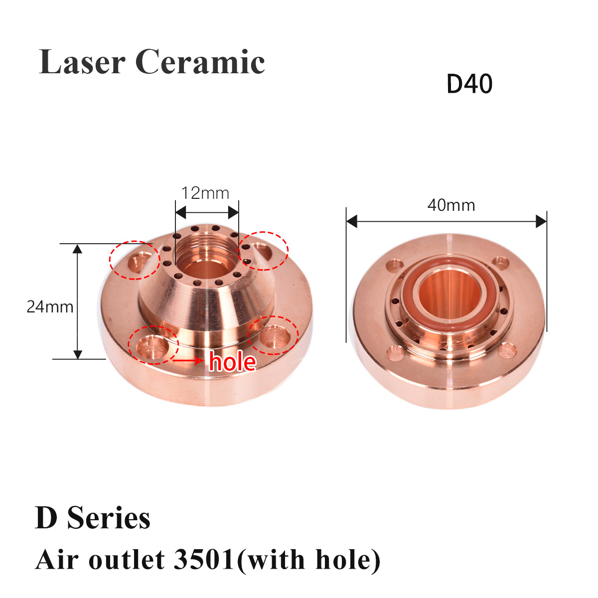 Startnow Laser Keramik Isolierring 3501/3502 Schrägloch 2700/2702