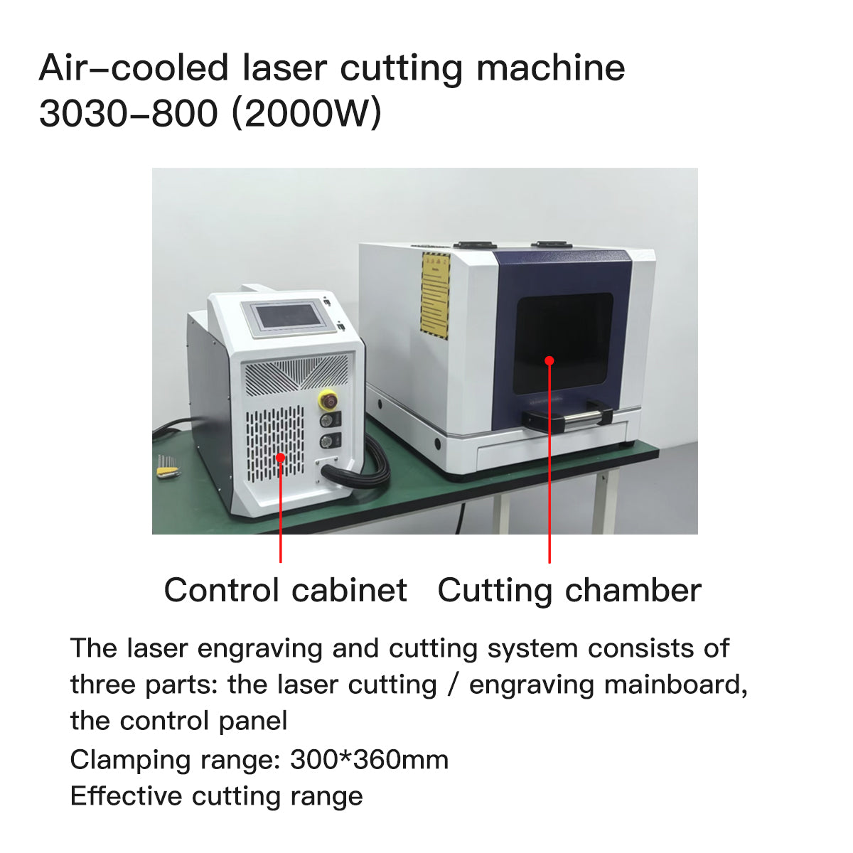 Air-cooled laser cutting machine 2000W