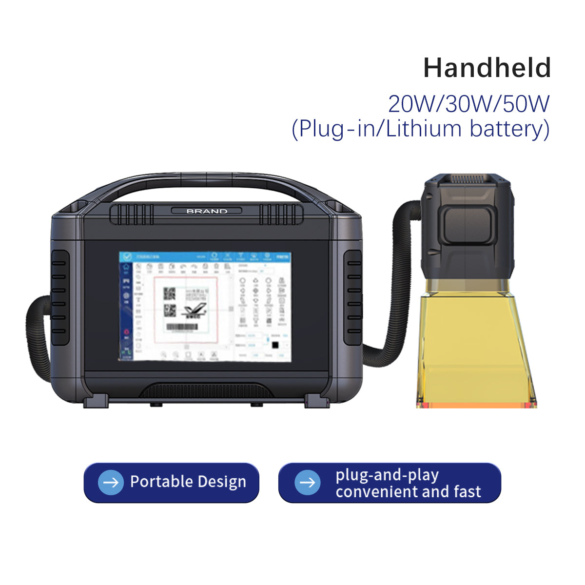 Portable Hand-held Fiber Laser Marking Machine