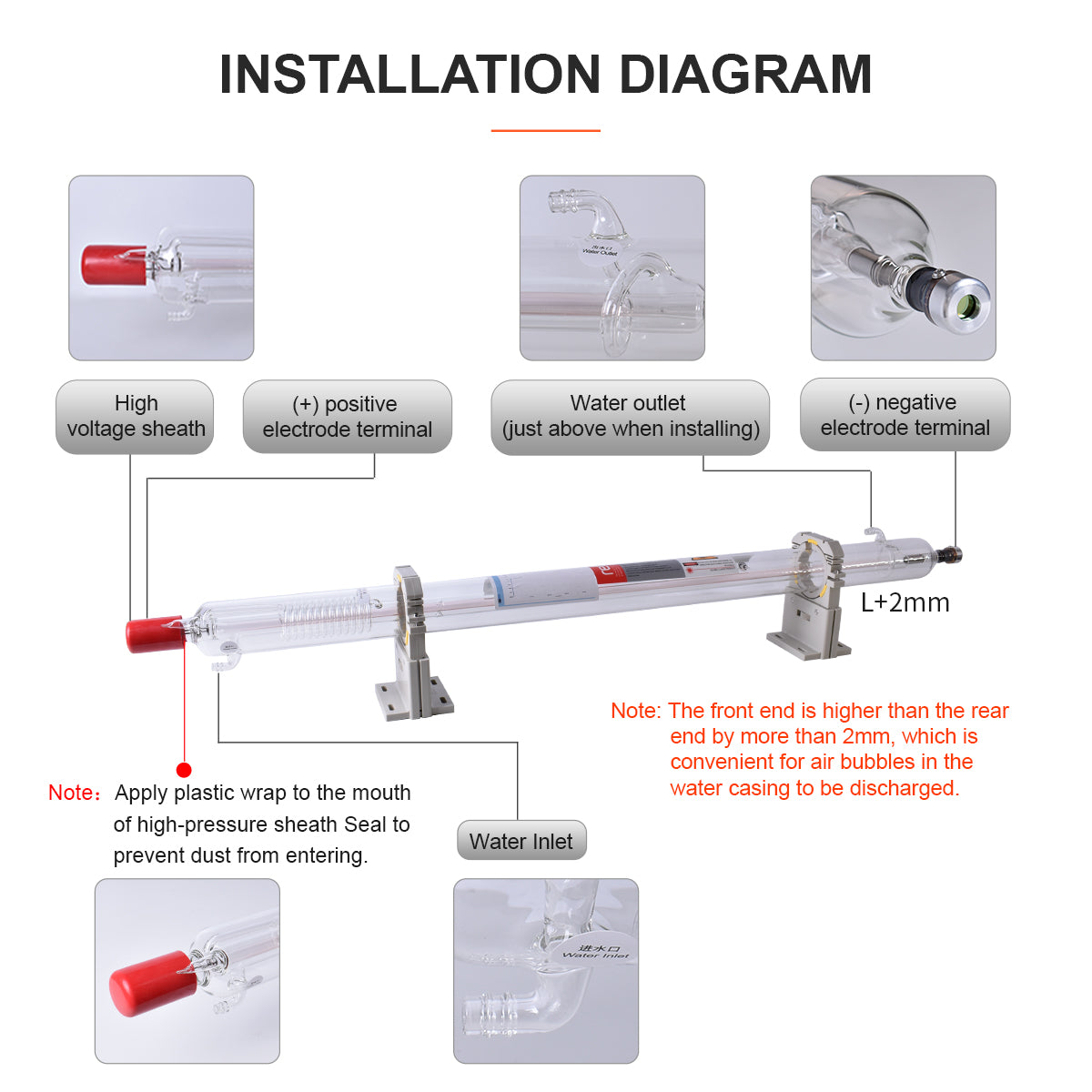 Reci CO2 Laser Tube W1 T1 Special For CO2 Laser Carving Engraving Machine Marking Equipment Lamp Matching With DY10 Power Supply