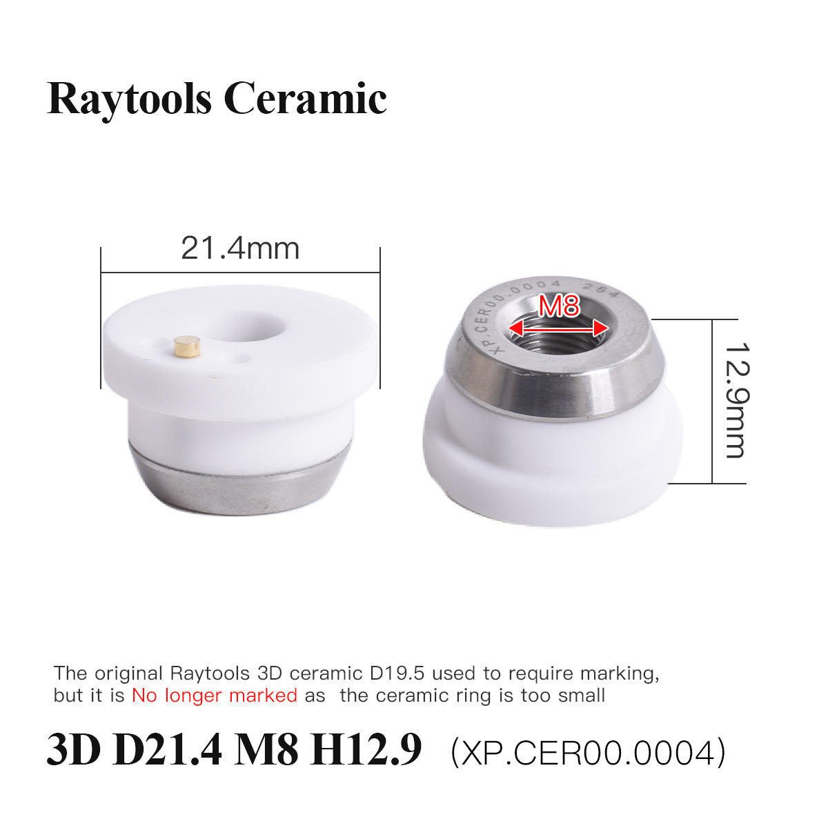 Portaboquillas para cabezal láser Startnow Raytools Original Laser Ceramic D32mm 120274100B