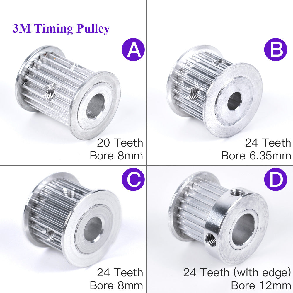 Timing Sheave Startnow HTD 3M Timing Pulley 20/24Teeth Width 15mm Toothed Belt Pulle