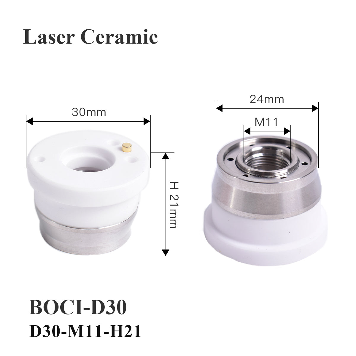 Startnow BOCI LaserMech s keramickými kroužky pro řezání otvorů M8 Konektor trysky