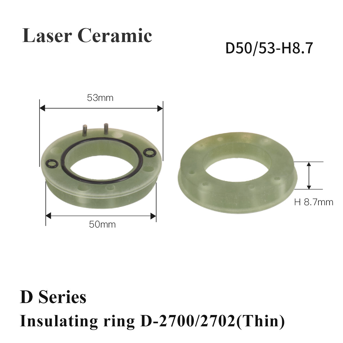 Startnow Laser Keramik Isolierring 3501/3502 Schrägloch 2700/2702