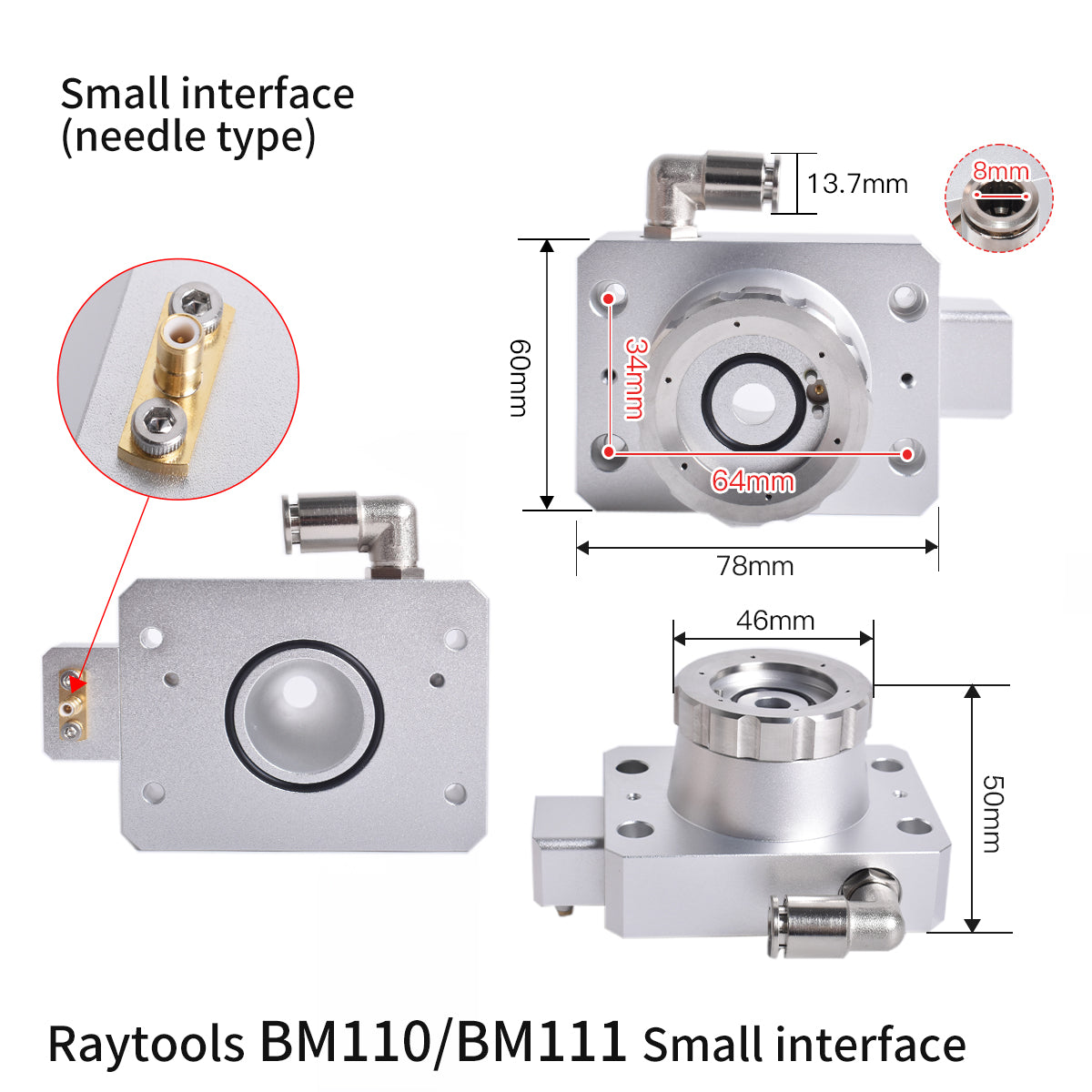 Startnow Laser Nozzle Sensor Connector BT210S BT230 BT240S BM111 Nozzle Connection Parts For Raytools Fiber Laser Cutting Head