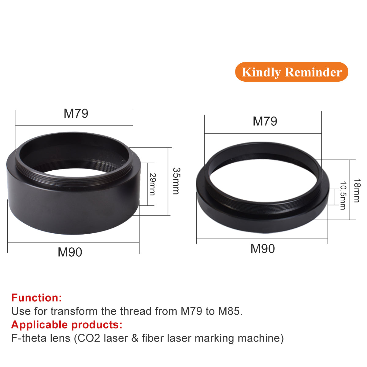 Laser Field Lens Converter Ring M85-M79