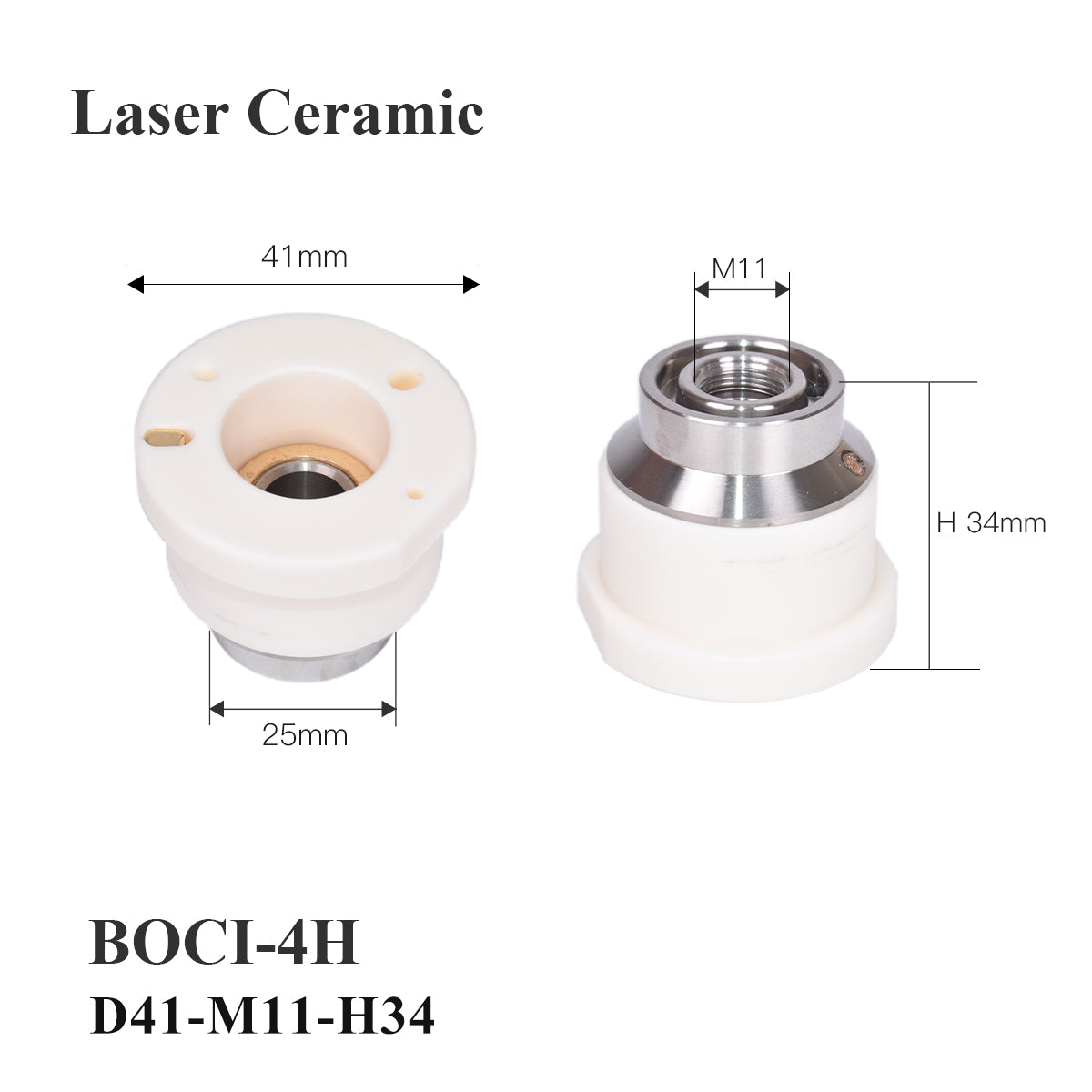 Startnow BOCI LaserMech s keramickými kroužky pro řezání otvorů M8 Konektor trysky
