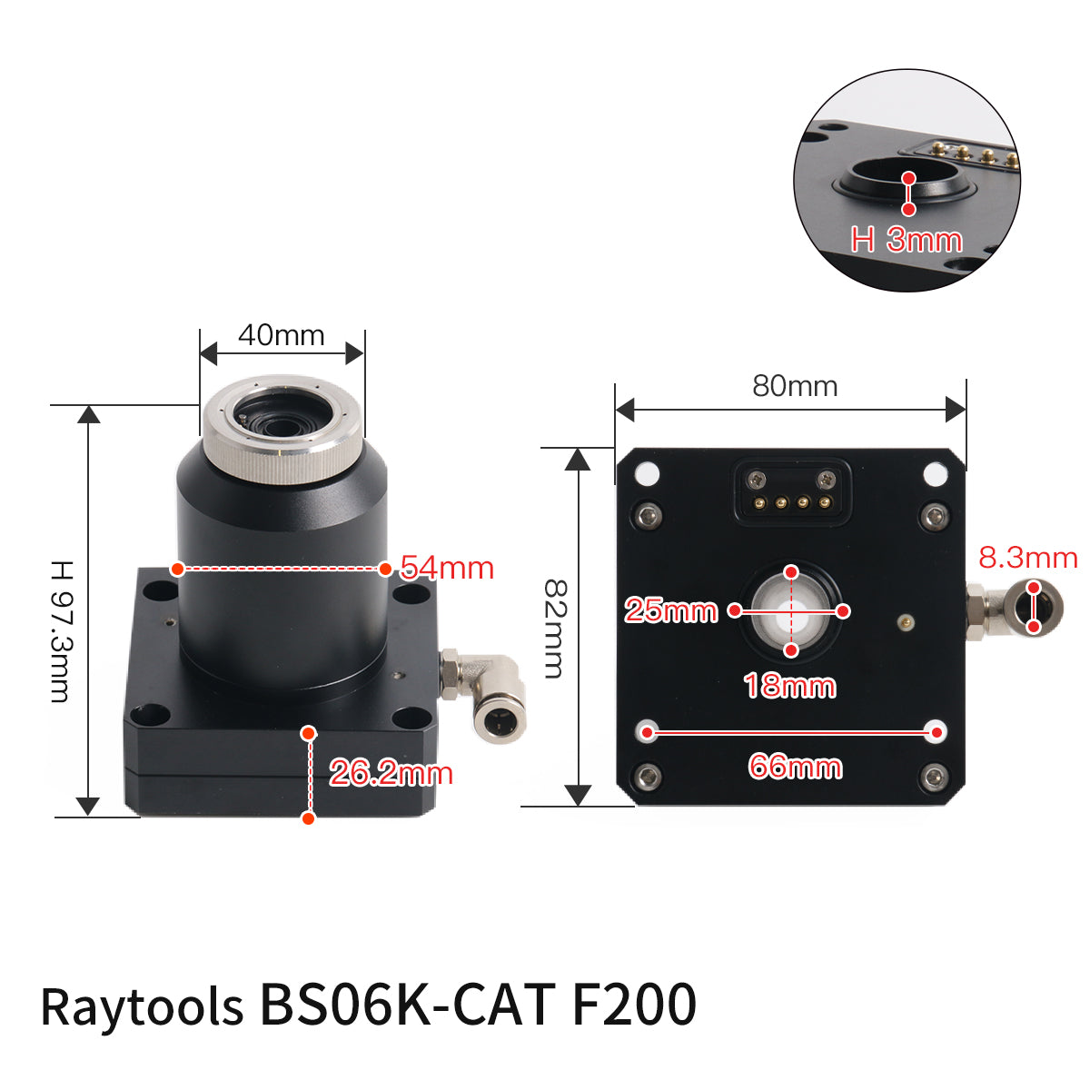 Startnow Laser Nozzle Sensor Connector BT210S BT230 BT240S BM111 Nozzle Connection Parts For Raytools Fiber Laser Cutting Head