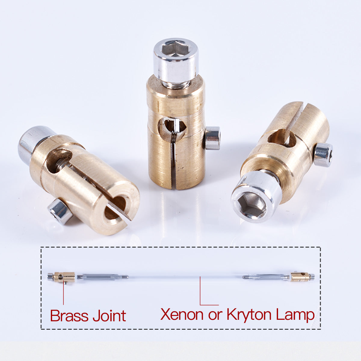 Startnow Laser High quality Brass Joint Parts Inner Dia.5mm 6mm Electrode Chuck For YAG Xenon Krypton Lamp
