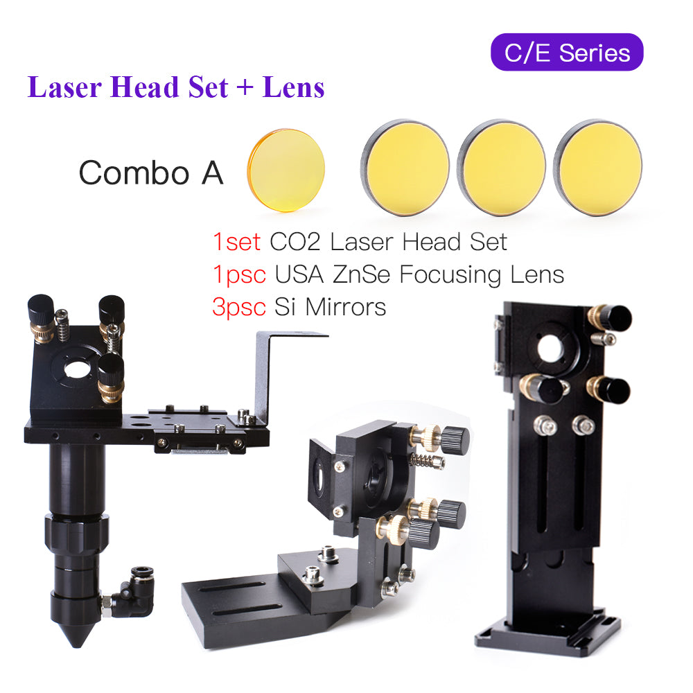 Startnow Laser Head Set Dia18 20mm FL38.1 50.8 63.5 101.6mm MO Si CO2 Mirror Mount Holder