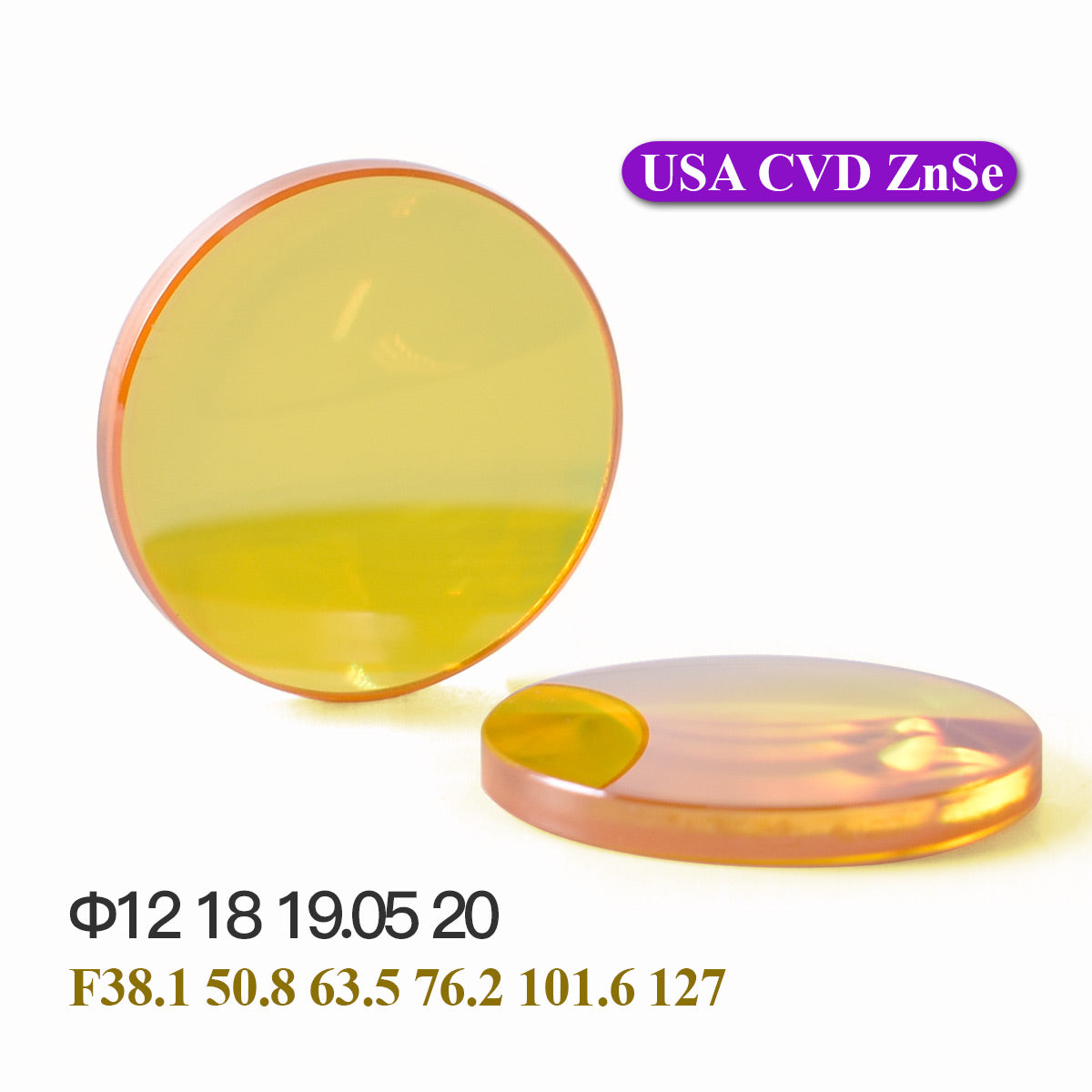 Startnow CO2 Laser Focusing Lens USA CVD ZnSe 12 18 19.05 20 FL 38.1 50.8 For Laser Cutting Parts