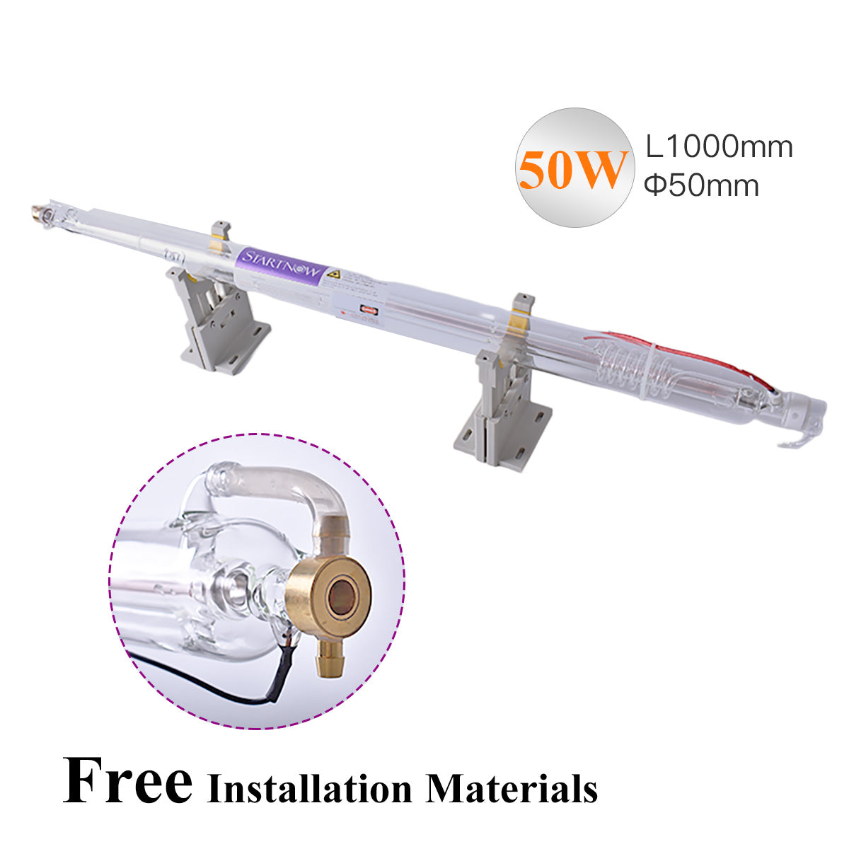 50W 1000mm CO2 Laser Glass Tube For Laser Engraver Carving Machine