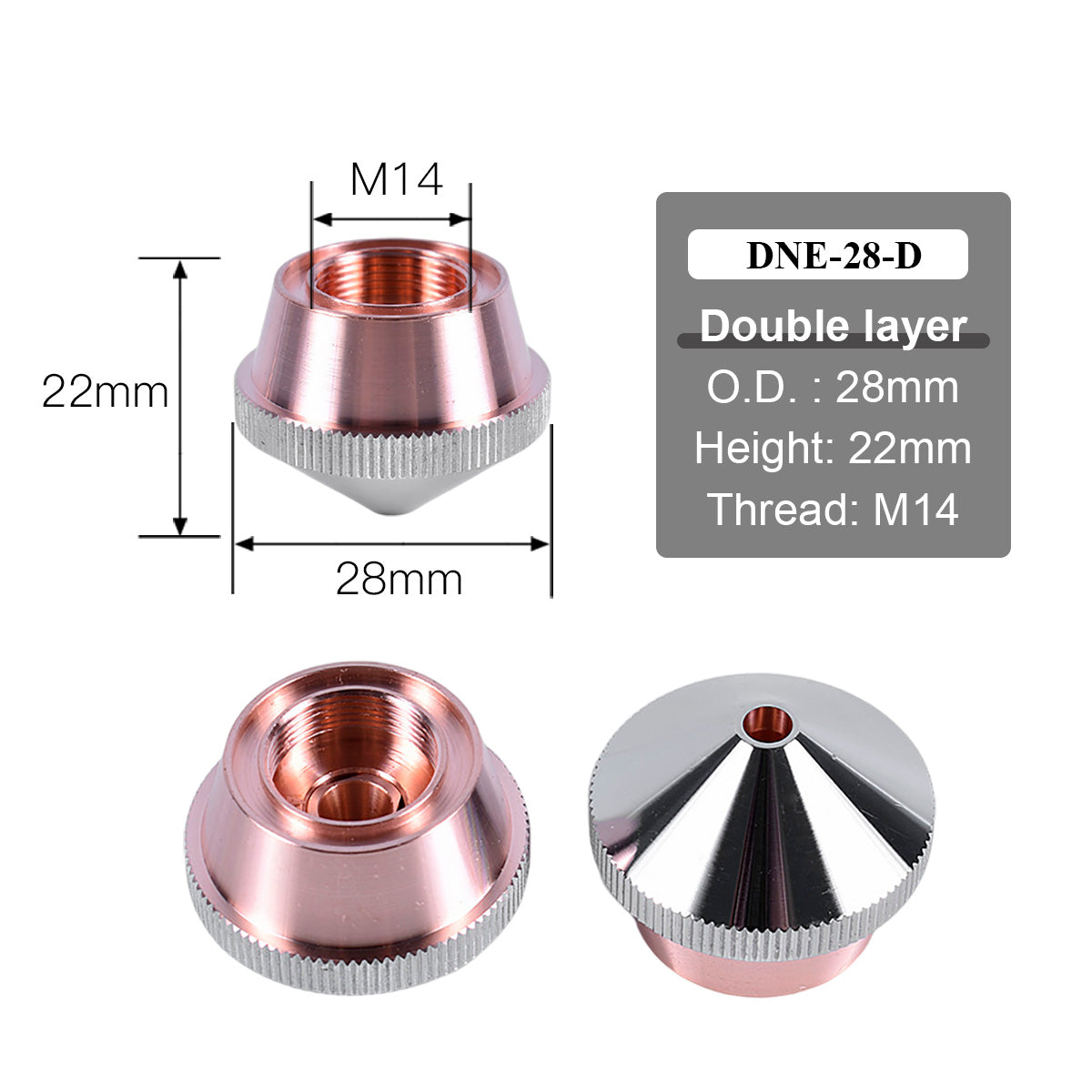 Startnow DNE Series D28 Laser Nozzle & Nozzle Connection Seat for Laser Cutting Machine