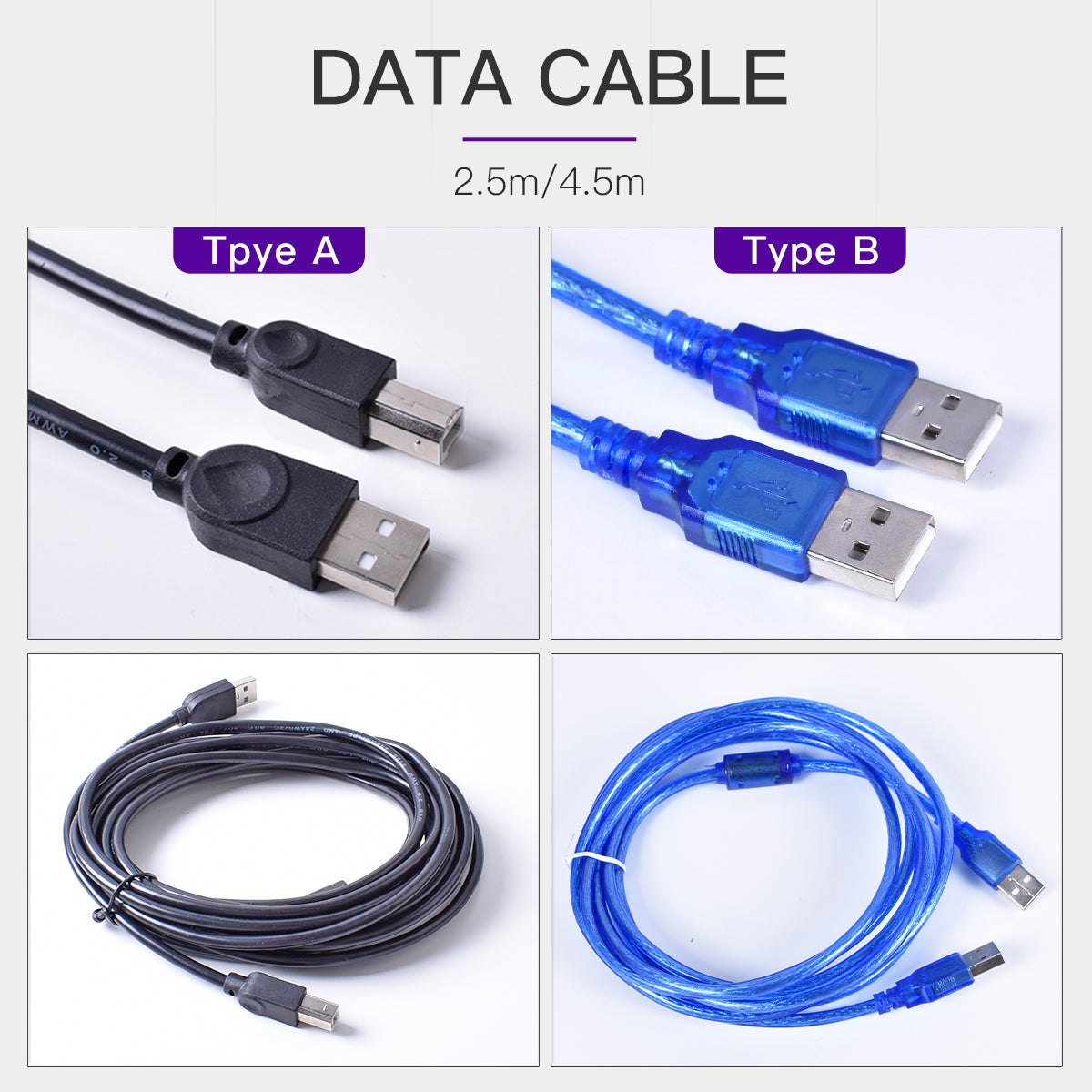 Startnow USB 2.0 프린터 케이블 데이터 케이블 어댑터 컨버터 2.5미터 4.5M