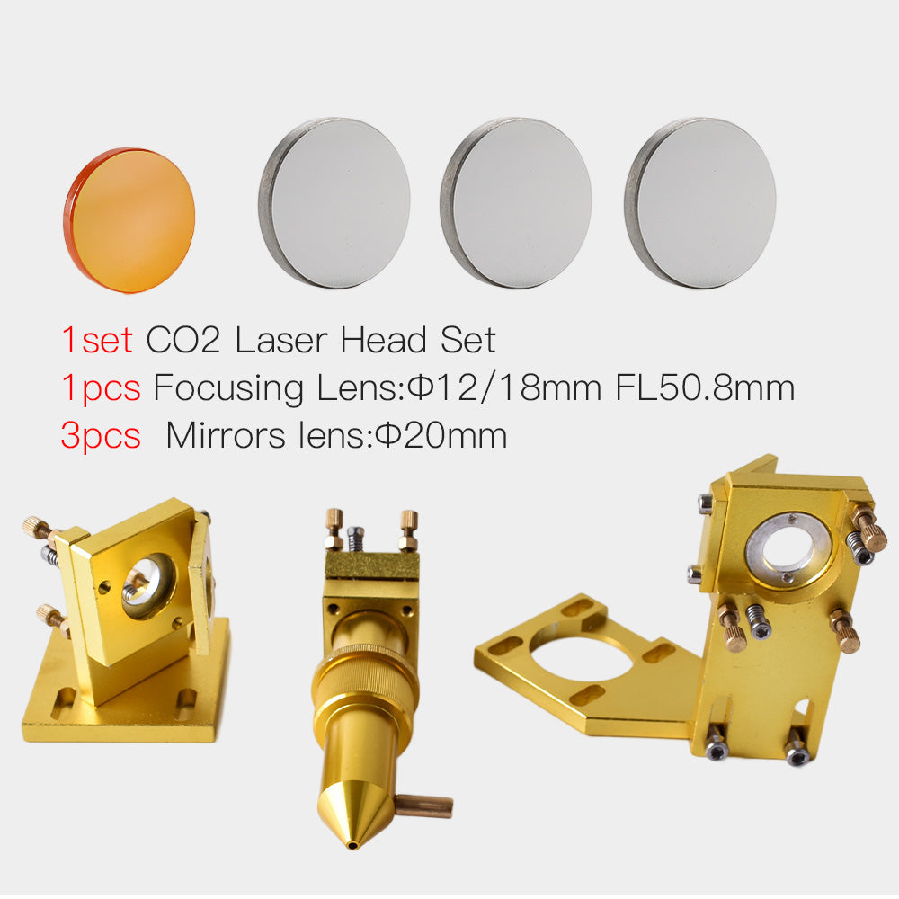 Startnow CO2 Laser Head 12mm Focus Lens 20 Mo/Si Mirror 4060 K40 Machine