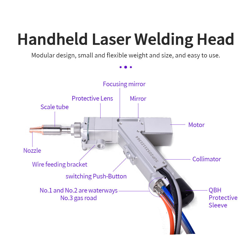 Startnow Handheld Fiber Laser Welding Head SUP20T With Auto-Wire Feeder Controller Driver Laser Welder System
