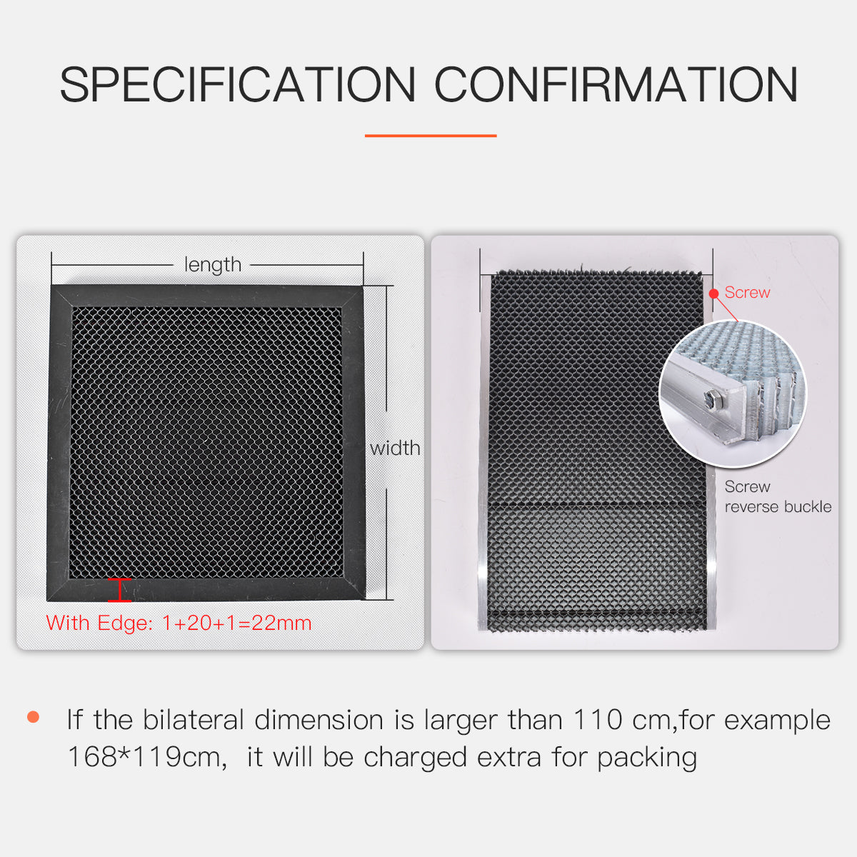 CO2 Laser Honeycomb WorkingTable Panel Board Platform 600*900mm Working Area