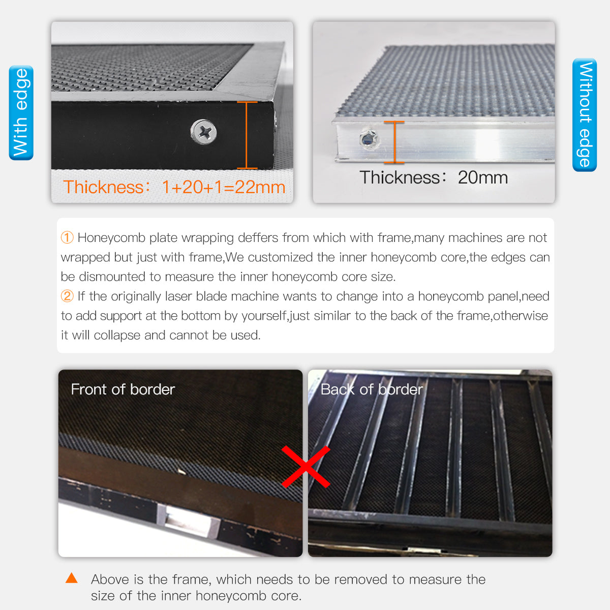 CO2 Laser Honeycomb WorkingTable Panel Board Platform 600*900mm Working Area