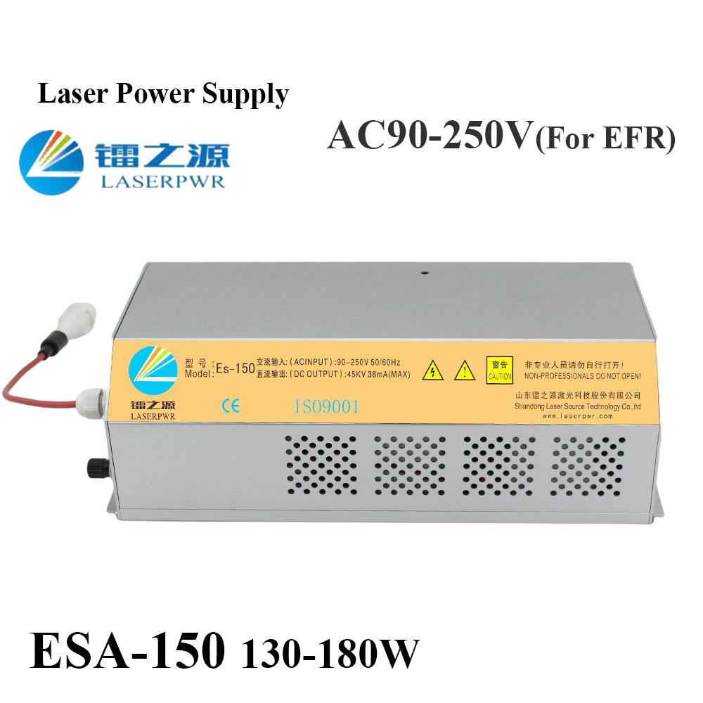Startnow HY-ESA150 Laserströmförsörjning för 150-180W CO2-laserskärmaskin i ES-serien 110V 220V universell källenhet