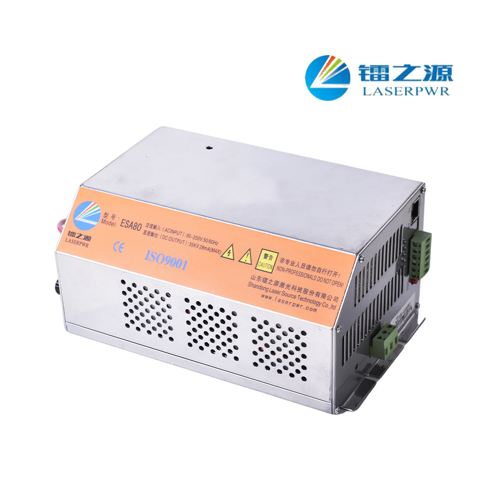 HY-ESA80 CO2 lazer manbai 110/220V universal qurilma lazerni kesish mashinasi uchun 80W yuqori kuchlanishli quvvat manbai
