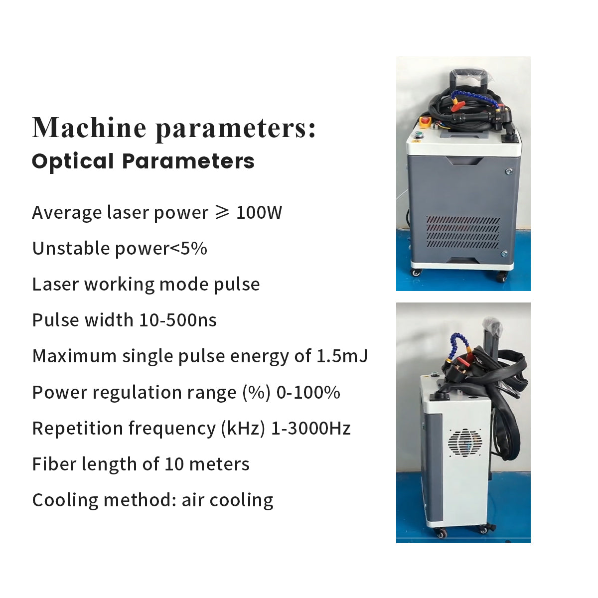 air‑cooled handheld laser cleaner no damage to substrate