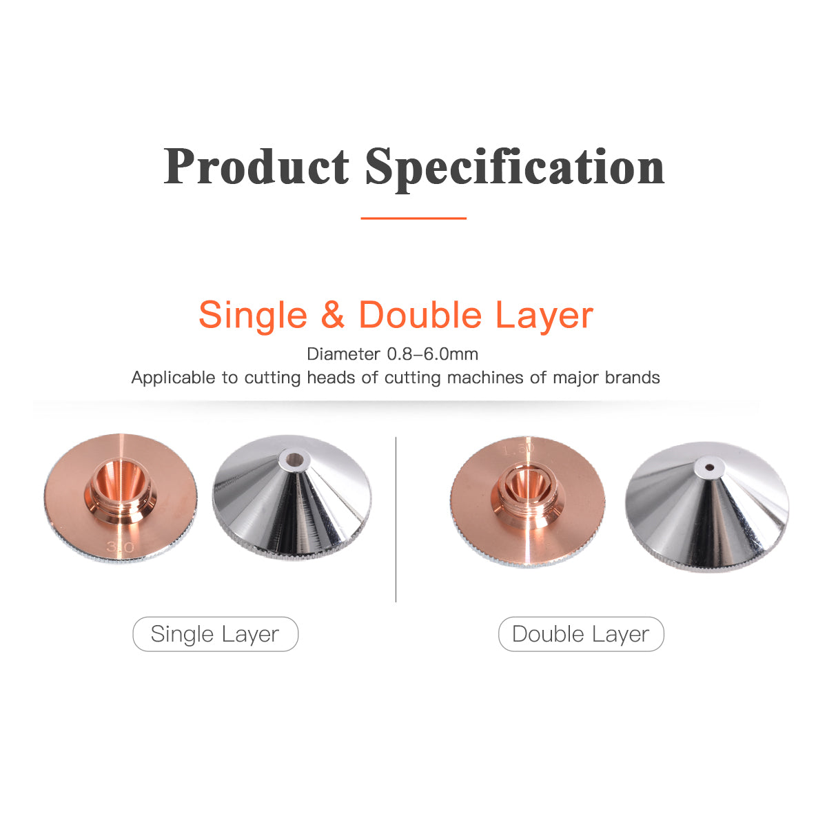 Original OSPRI Fiber Laser Nozzles Single / Double Layer / 3D Copper Nozzle for CNC Laser Cutting Machine Head 1.0–6.0mm