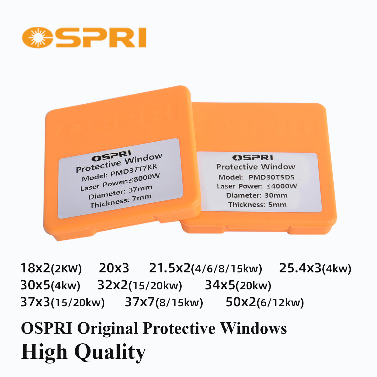 Startnow OSPRI Original Protective Lens for Fiber Laser Cutting & Welding Machines Quartz Window Lens D20/D21.5/D25.4/D30/D37