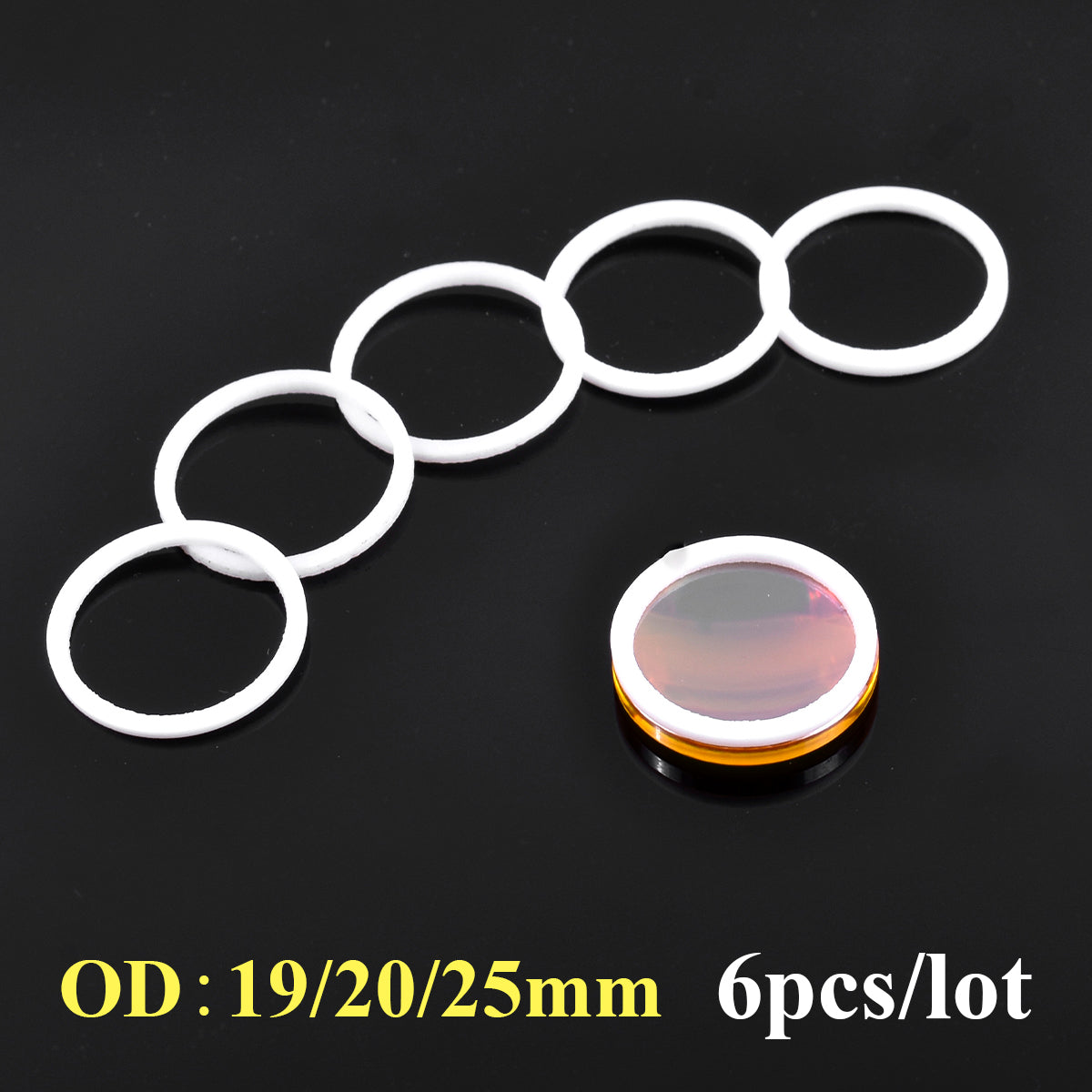 6pcs/lot Focus Lens PTFE Washer Dia.18/19.05/20/25/25.4mm Gasket Anti-slip Protect Sealing Ring
