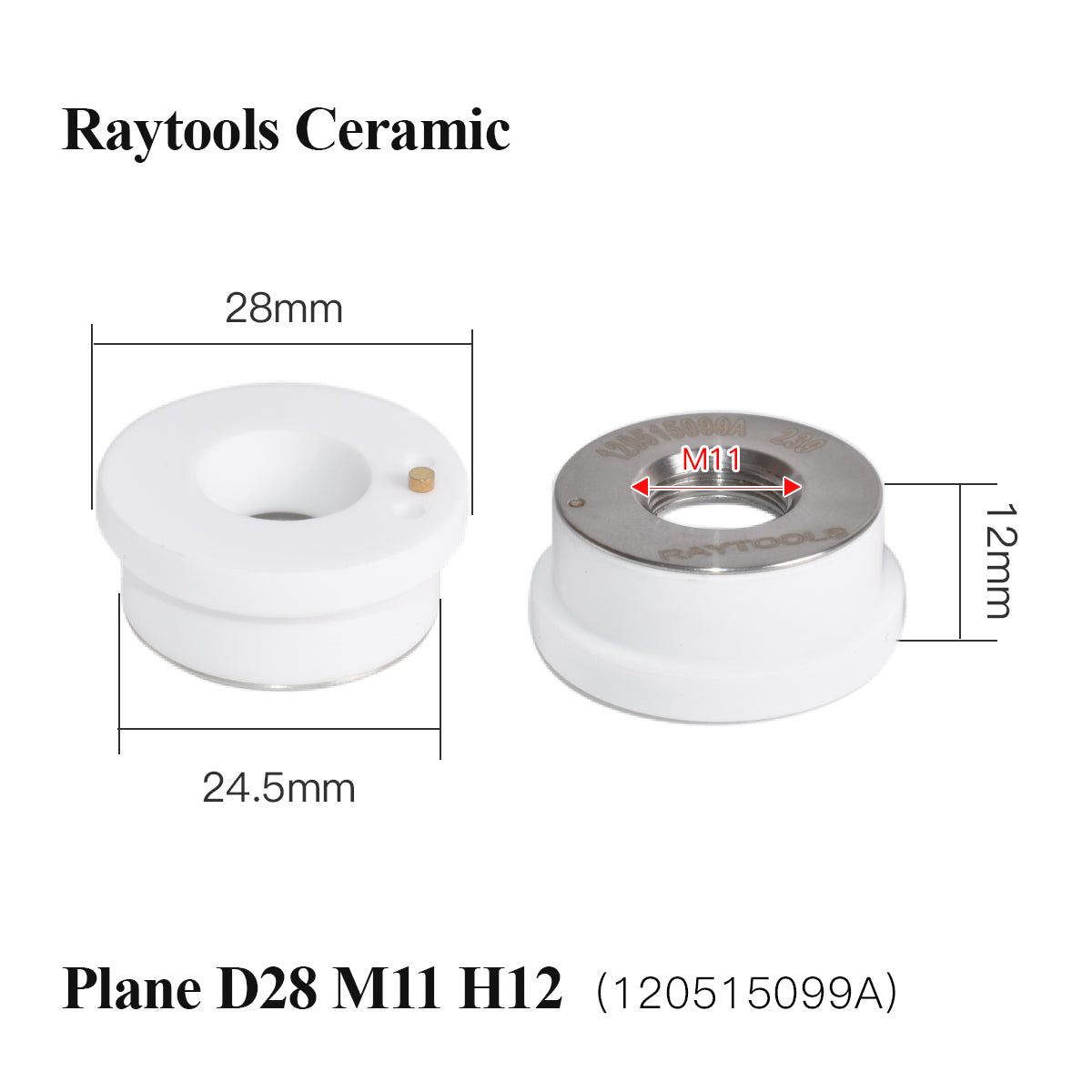 Portaboquillas para cabezal láser Startnow Raytools Original Laser Ceramic D32mm 120274100B