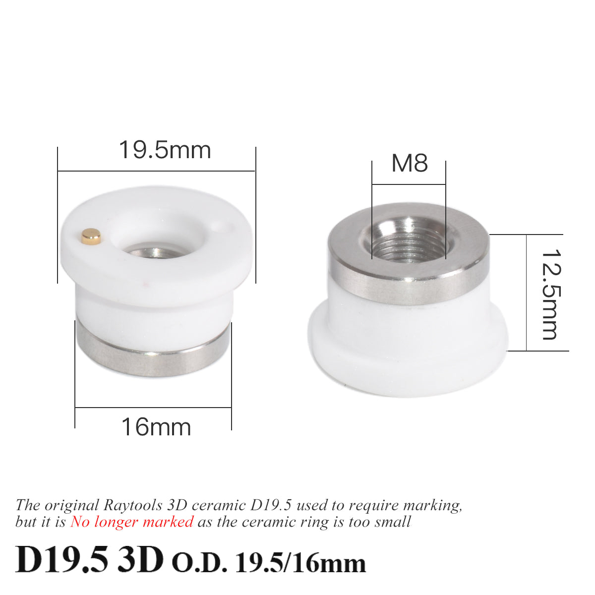 Laser Ceramic Dia.19.5mm Nozzle Holder