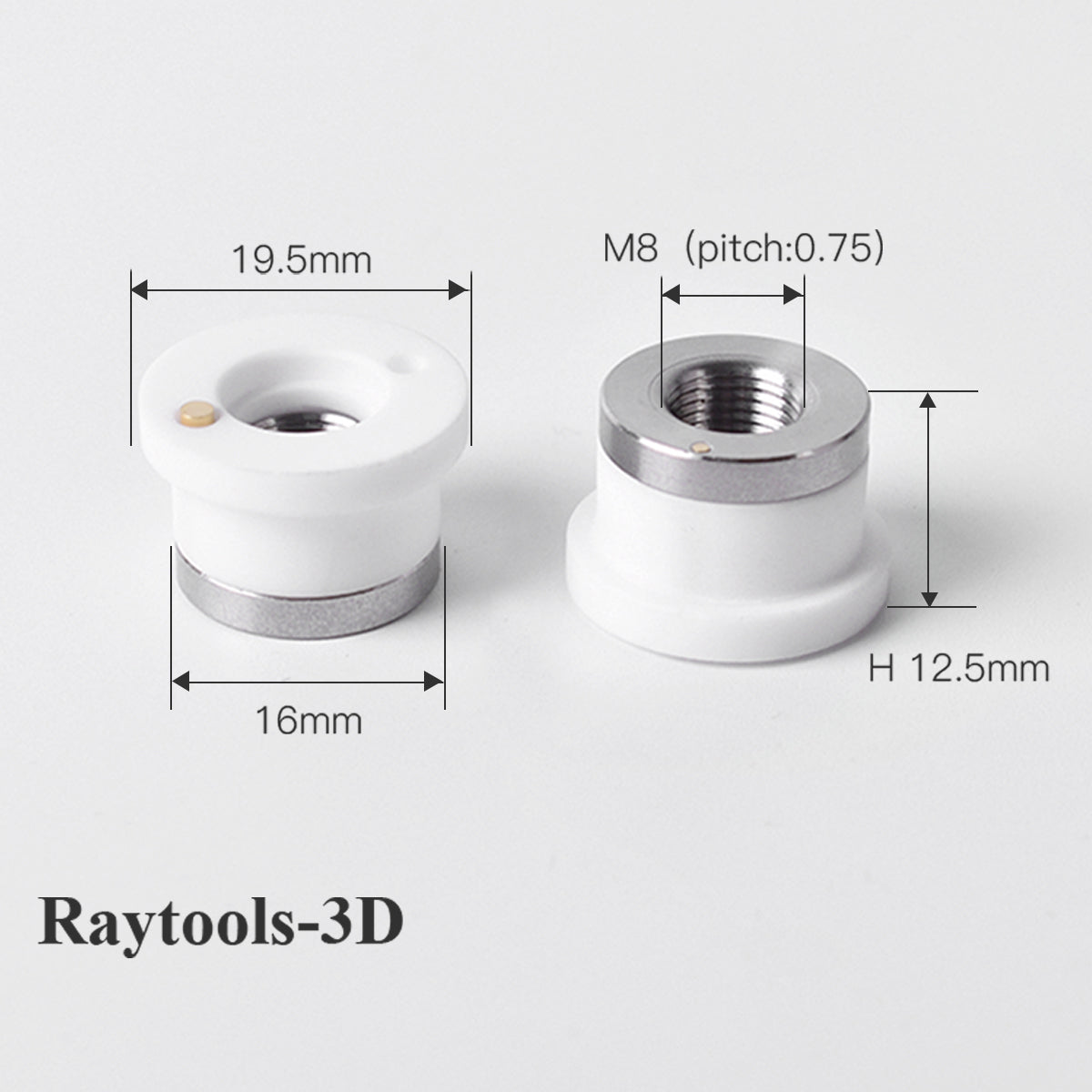 Raytools laser ceramic 3D Screw Thread M8 