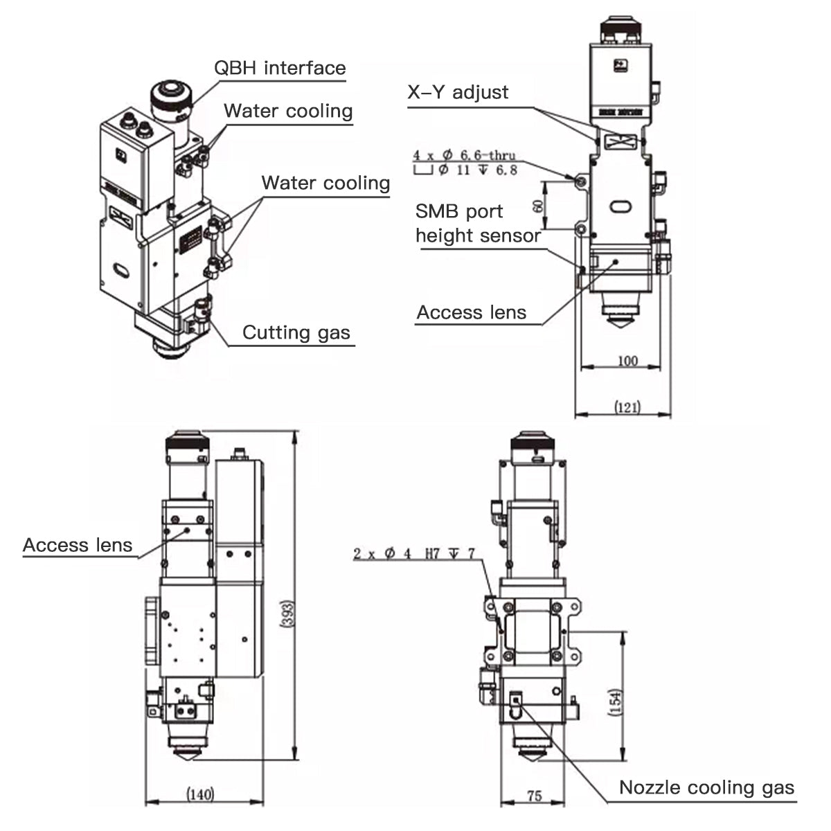 Raytools Auto Focusing Metal Laser Cutting Head BM110 BT210S BT220 BT240S BM111