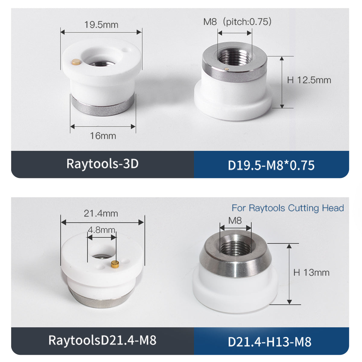 Startnow Raytools 레이저 커팅 헤드 3D D28/21.4 M11 세라믹 링