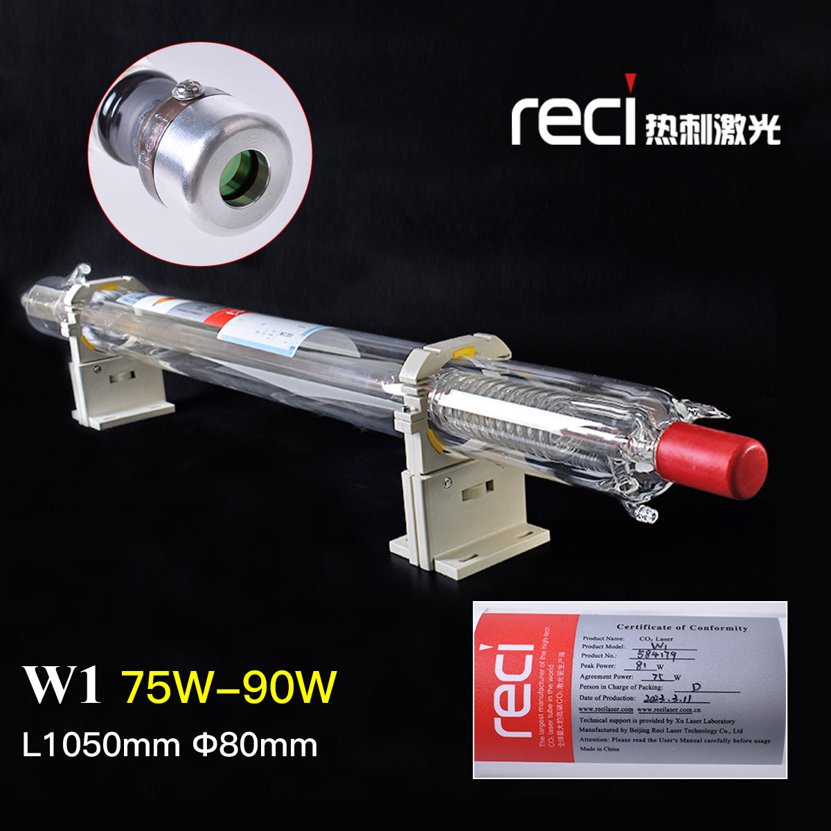 Reci CO2 Laser Tube W1 T1 Special For CO2 Laser Carving Engraving Machine Marking Equipment Lamp Matching With DY10 Power Supply