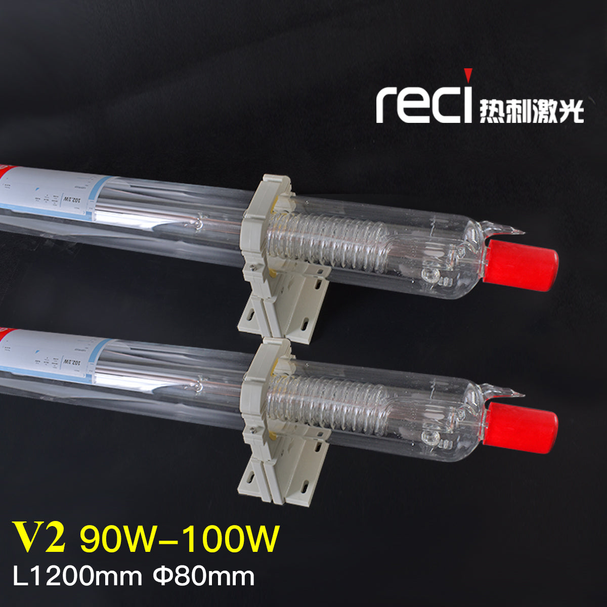 Reci W2/T2/V2 100W Laser Tube For 80-90W Engraver Marking Matching With DY13 Power Supply