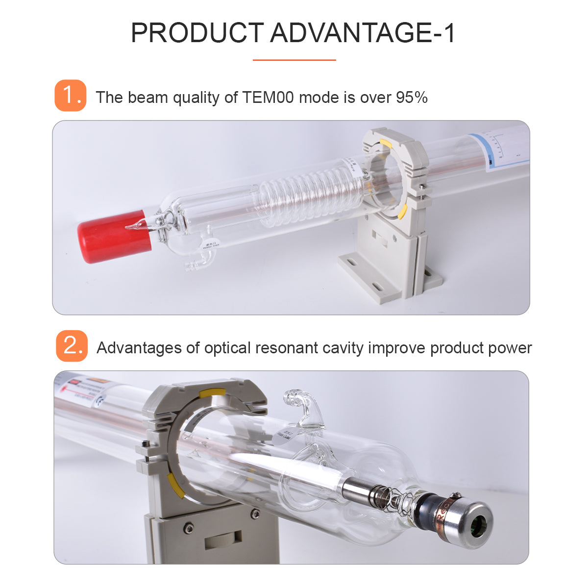 Reci W2/T2/V2 100W Laser Tube For 80-90W Engraver Marking Matching With DY13 Power Supply