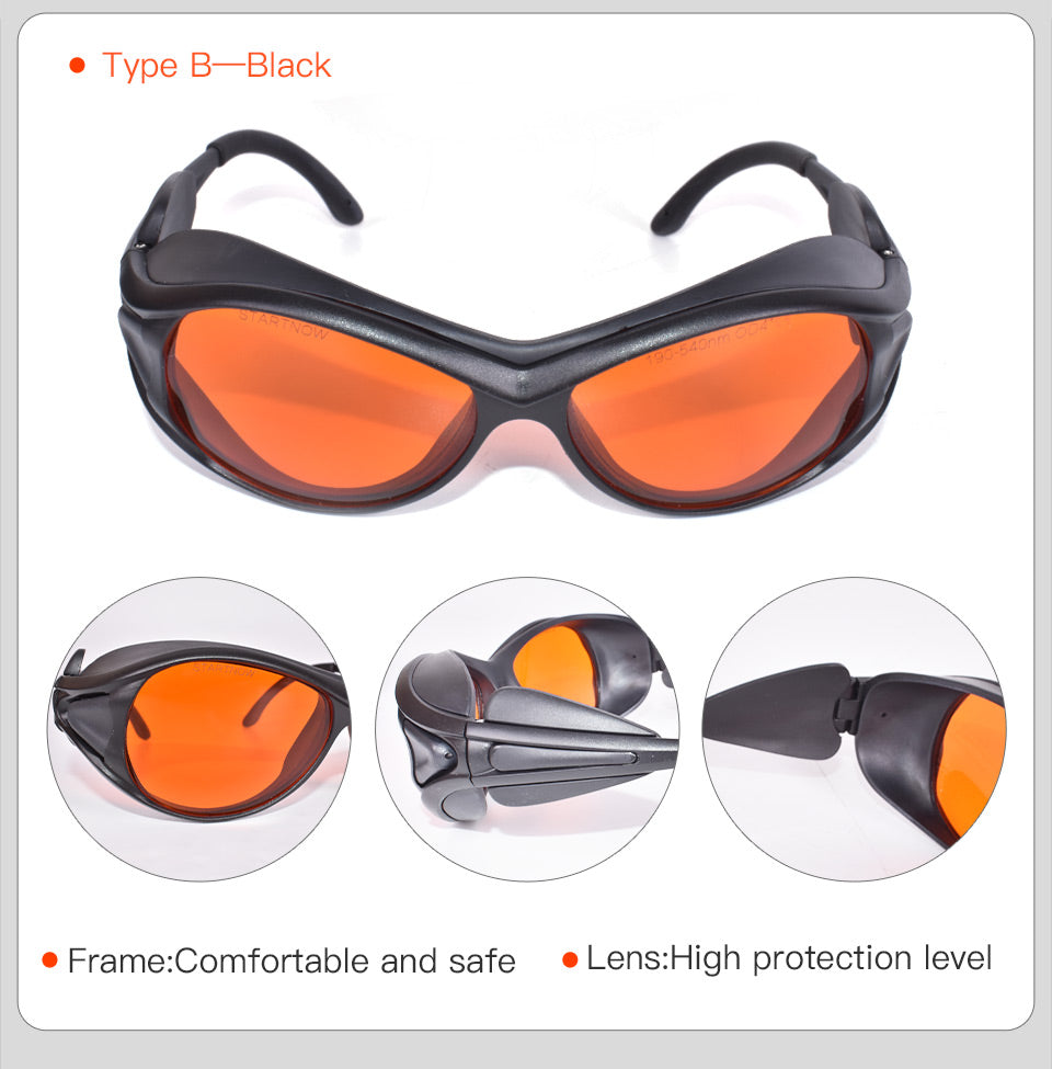 safety goggles with uv protection Startnow Laser UV Protection Radiation Safety Glasses 190-540nm CE Protective 355nm Eye Goggles UVBG 190-540nm Black